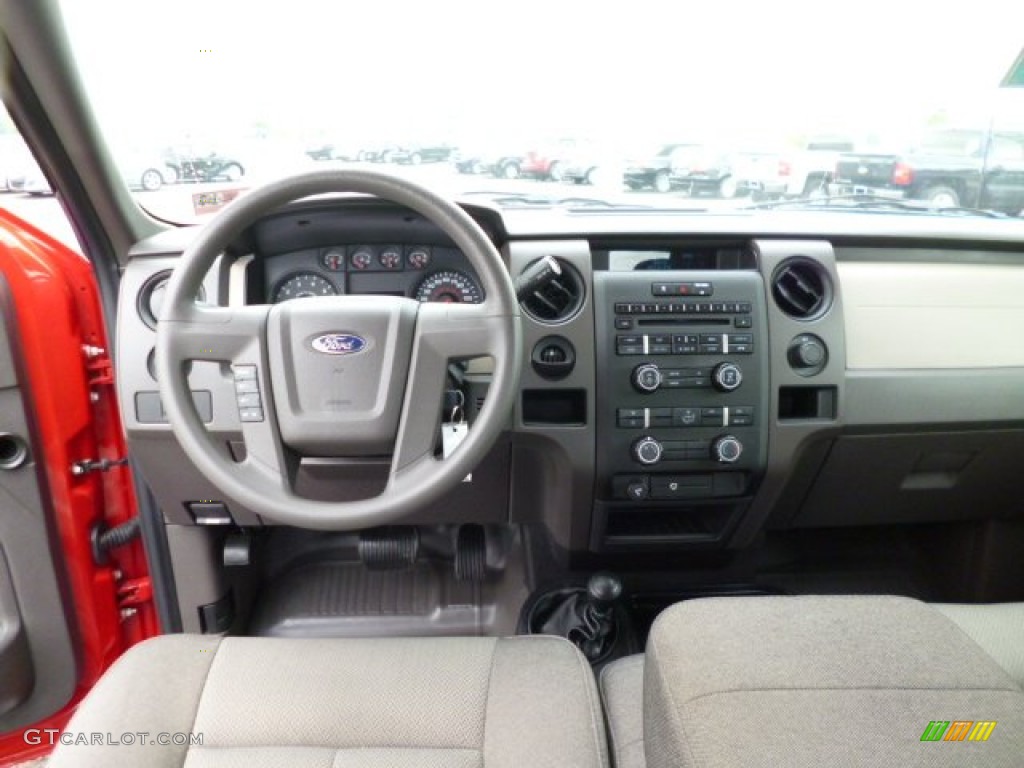 2010 F150 STX SuperCab 4x4 - Vermillion Red / Medium Stone photo #15