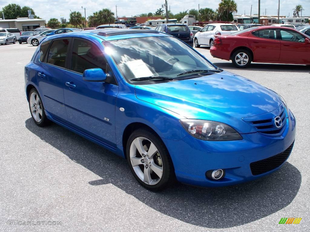 2006 MAZDA3 s Touring Hatchback - Winning Blue Metallic / Black/Blue photo #1