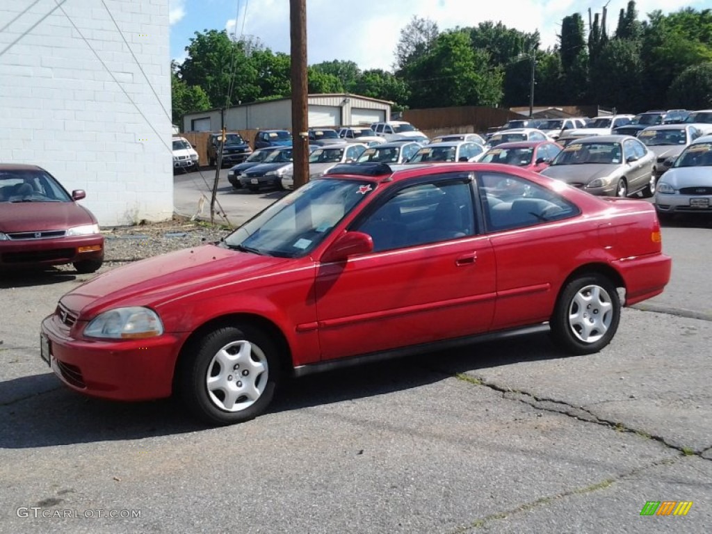 1998 Civic EX Coupe - Milano Red / Gray photo #6