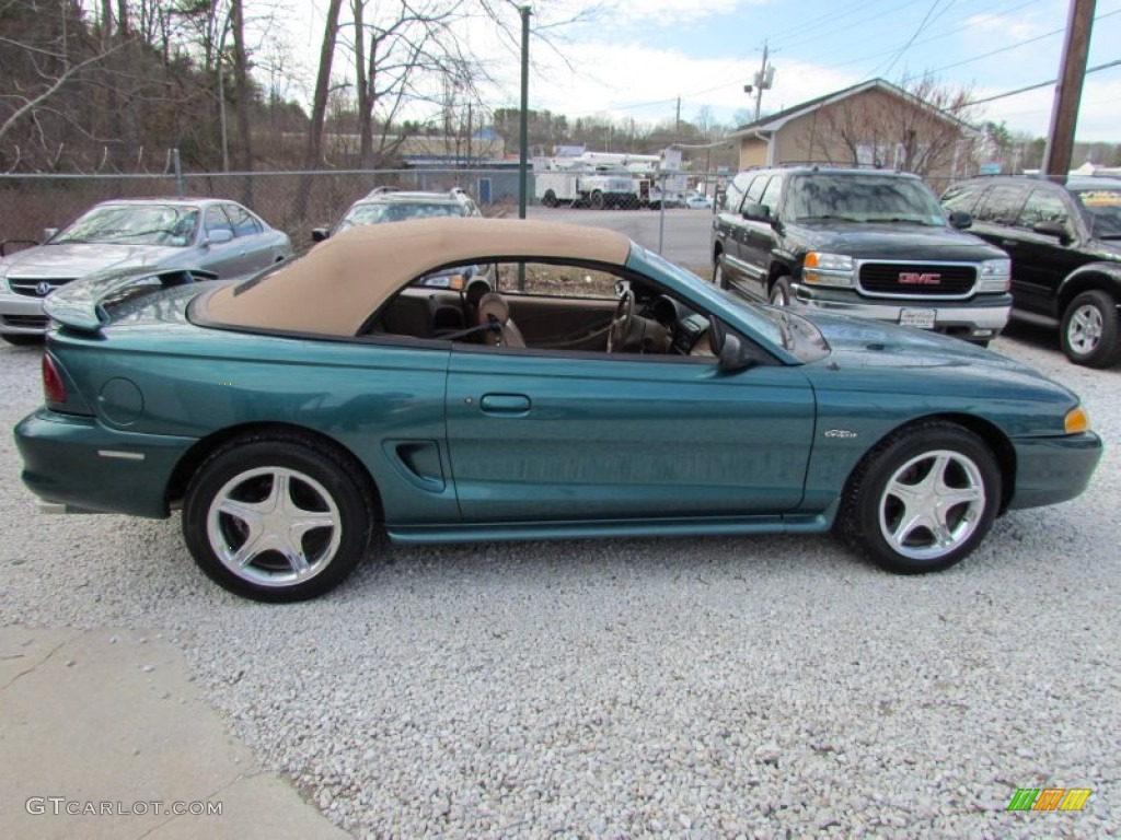 1998 Mustang GT Convertible - Pacific Green Metallic / Saddle photo #3