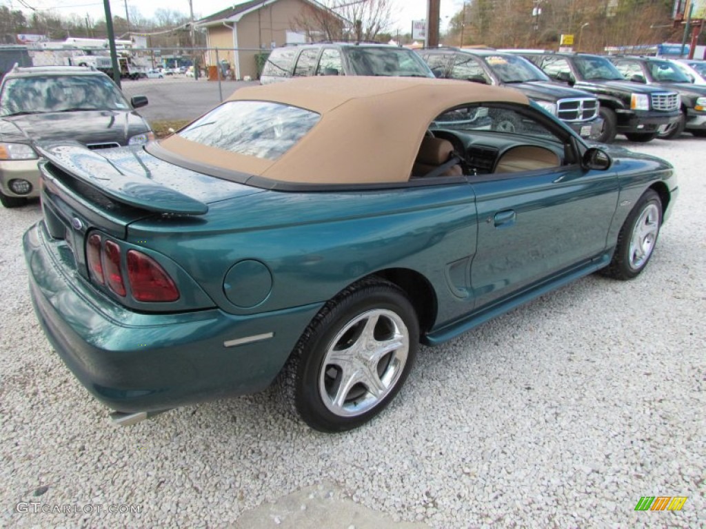 1998 Mustang GT Convertible - Pacific Green Metallic / Saddle photo #4