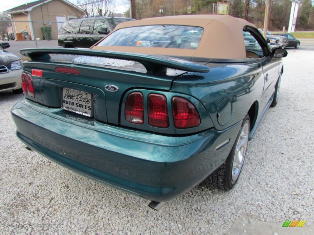 1998 Mustang GT Convertible - Pacific Green Metallic / Saddle photo #5
