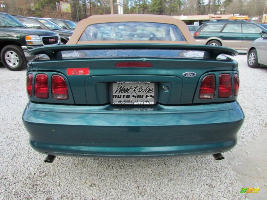 1998 Mustang GT Convertible - Pacific Green Metallic / Saddle photo #6