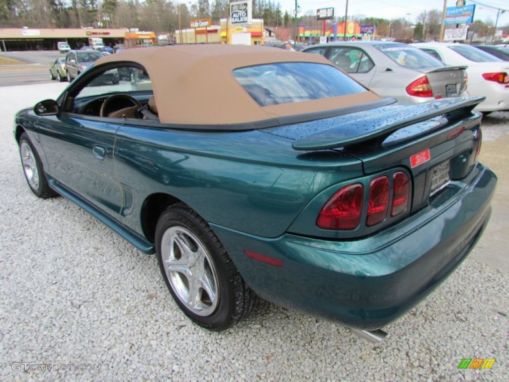 1998 Mustang GT Convertible - Pacific Green Metallic / Saddle photo #7
