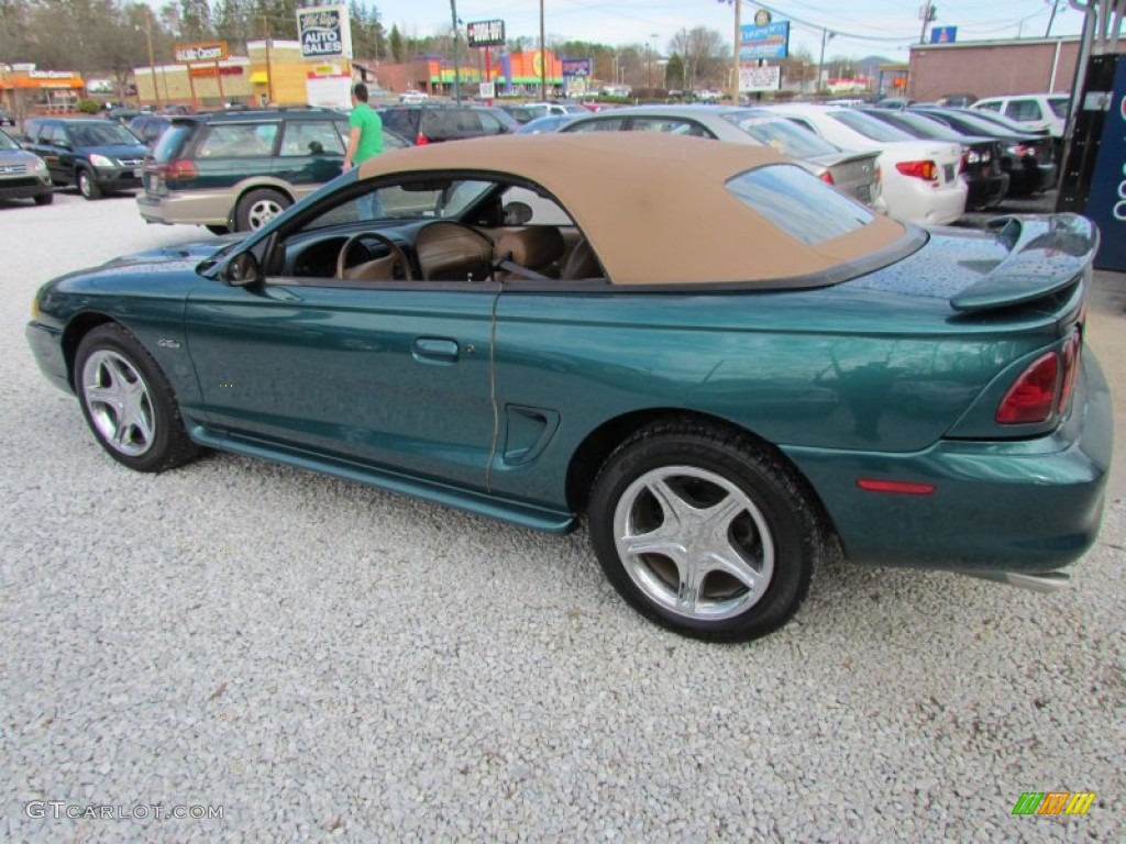 1998 Mustang GT Convertible - Pacific Green Metallic / Saddle photo #8