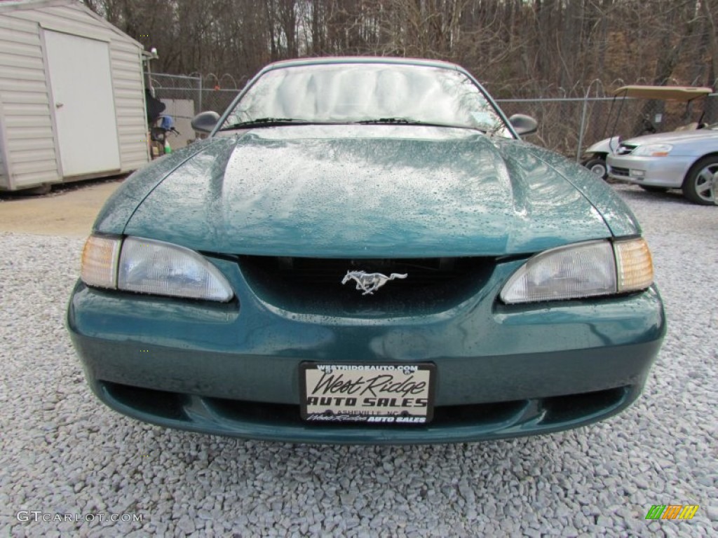 1998 Mustang GT Convertible - Pacific Green Metallic / Saddle photo #12