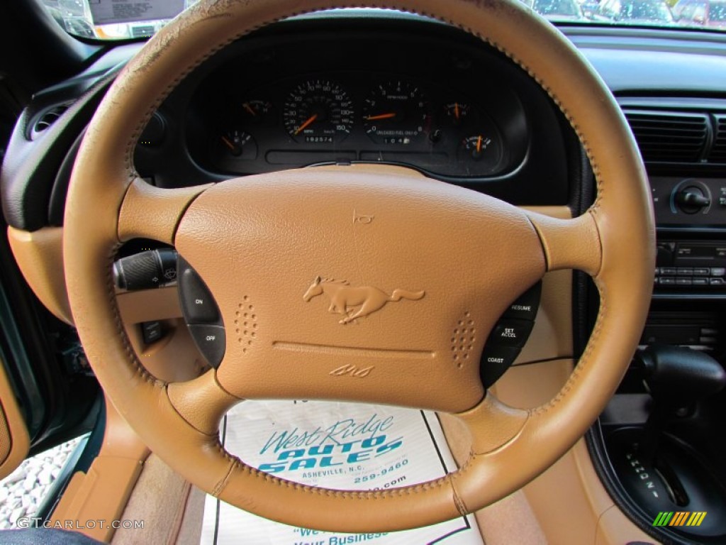 1998 Mustang GT Convertible - Pacific Green Metallic / Saddle photo #21
