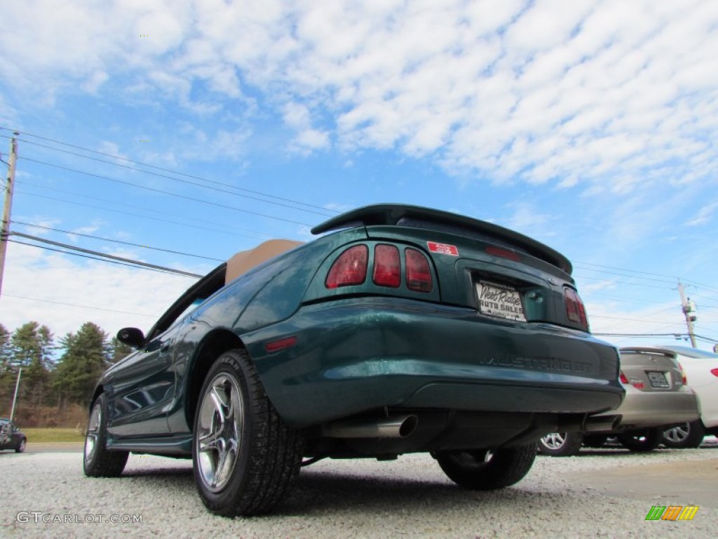 1998 Mustang GT Convertible - Pacific Green Metallic / Saddle photo #27