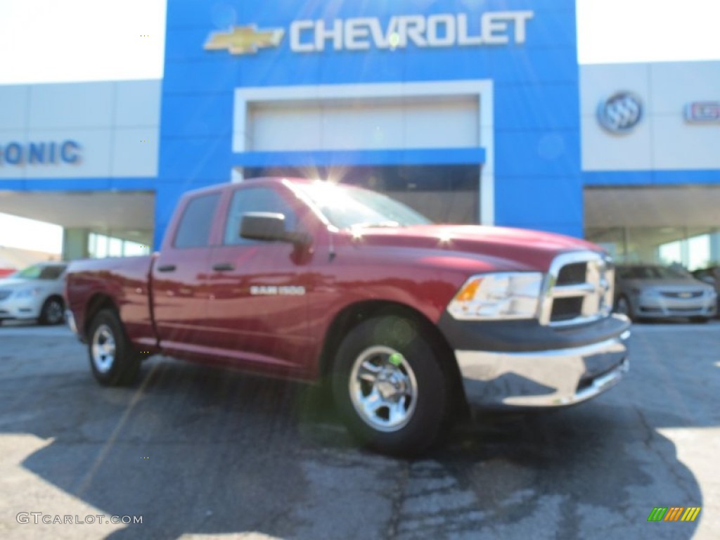 2012 Ram 1500 ST Quad Cab - Deep Cherry Red Crystal Pearl / Dark Slate Gray/Medium Graystone photo #1