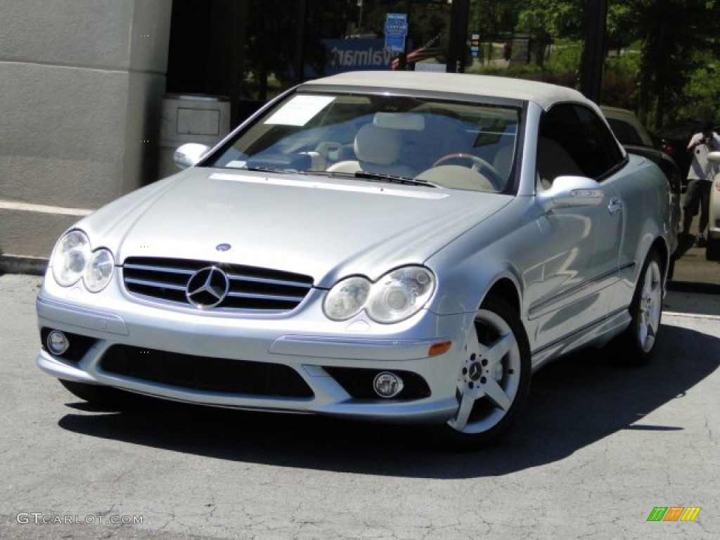 2007 CLK 550 Cabriolet - Diamond Silver Metallic / Stone photo #1