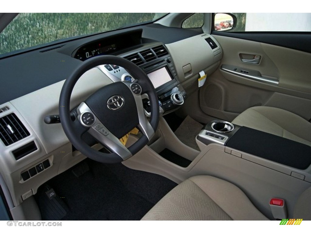 2013 Prius v Three Hybrid - Sea Glass Pearl / Bisque photo #5
