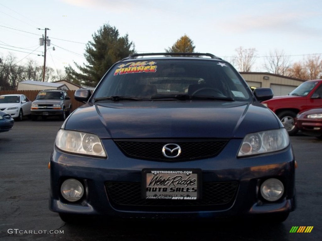 2003 Protege 5 Wagon - Midnight Blue Mica / Off Black photo #10