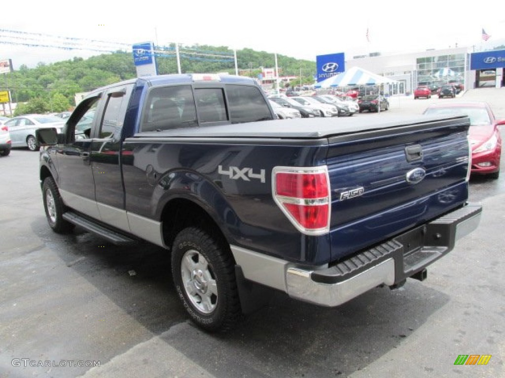 2010 F150 XLT SuperCab 4x4 - Dark Blue Pearl Metallic / Medium Stone photo #6