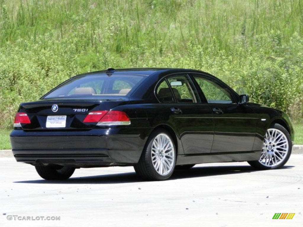 2007 7 Series 750i Sedan - Jet Black / Natural Brown photo #2