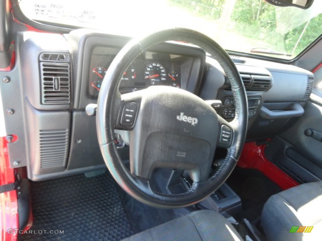 2005 Jeep Wrangler Rubicon 4x4 Dark Slate Gray Steering Wheel Photo #82313380
