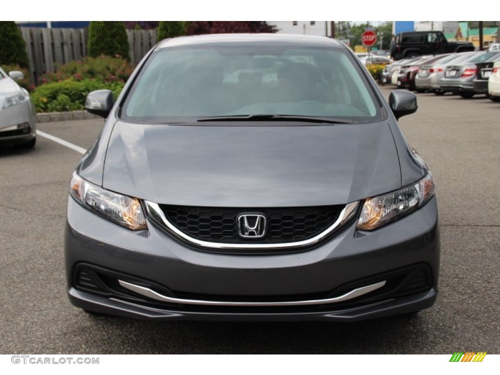 2013 Civic LX Sedan - Polished Metal Metallic / Black photo #8