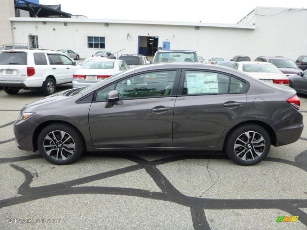 2013 Civic EX Sedan - Polished Metal Metallic / Beige photo #6