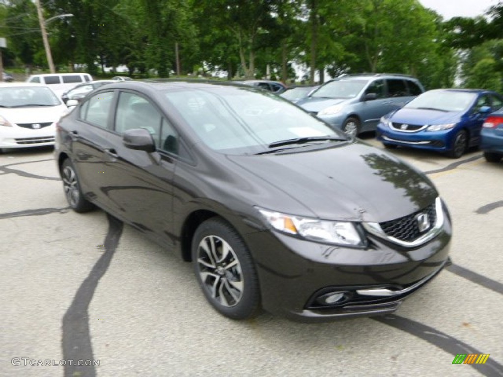 2013 Civic EX-L Sedan - Polished Metal Metallic / Black photo #1