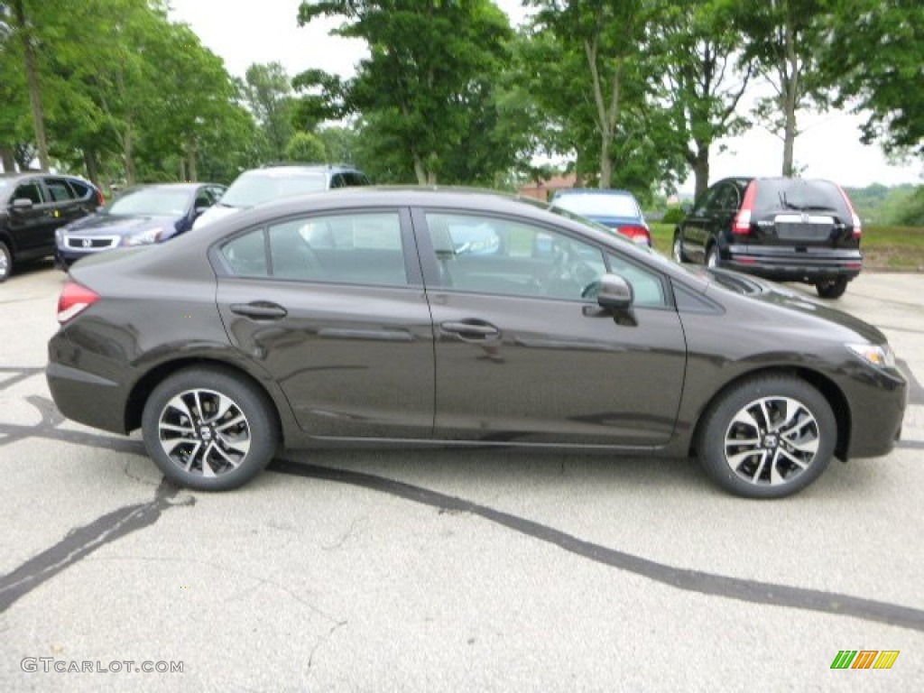 2013 Civic EX-L Sedan - Polished Metal Metallic / Black photo #2