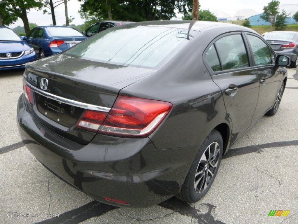 2013 Civic EX-L Sedan - Polished Metal Metallic / Black photo #3