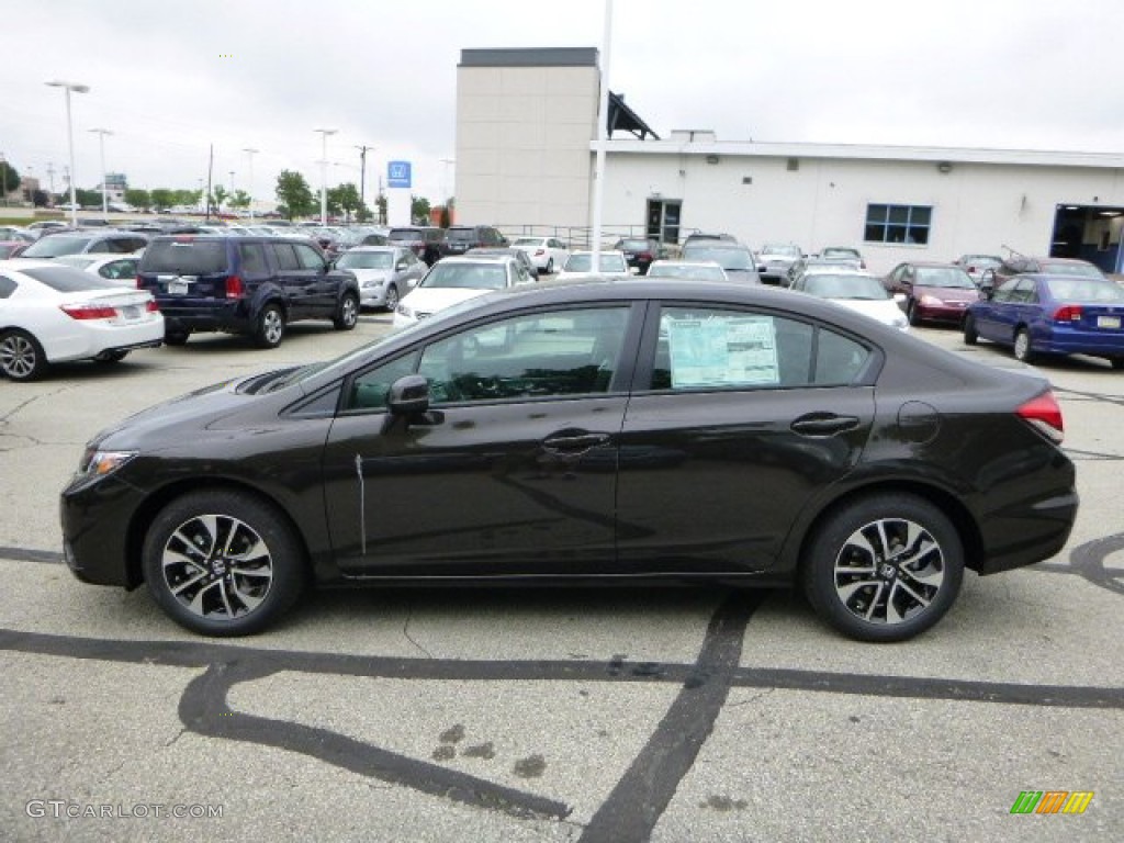 2013 Civic EX-L Sedan - Polished Metal Metallic / Black photo #6