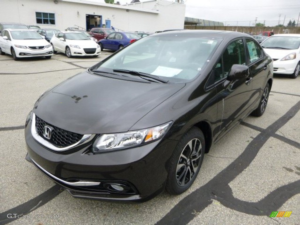2013 Civic EX-L Sedan - Polished Metal Metallic / Black photo #7