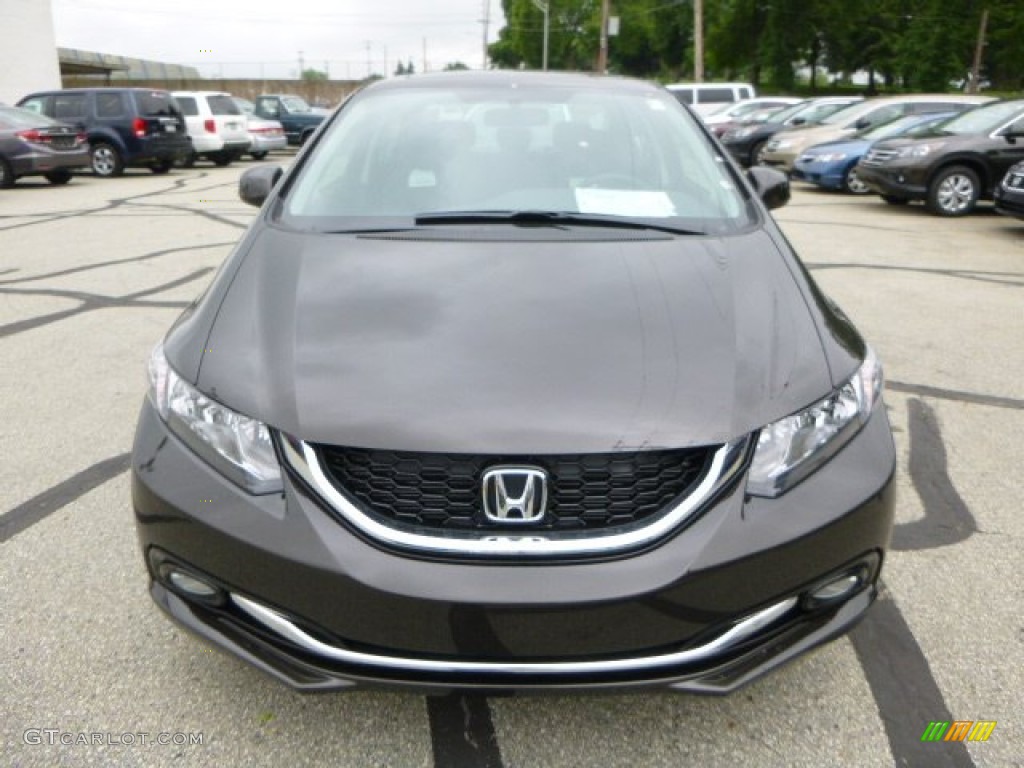 2013 Civic EX-L Sedan - Polished Metal Metallic / Black photo #8