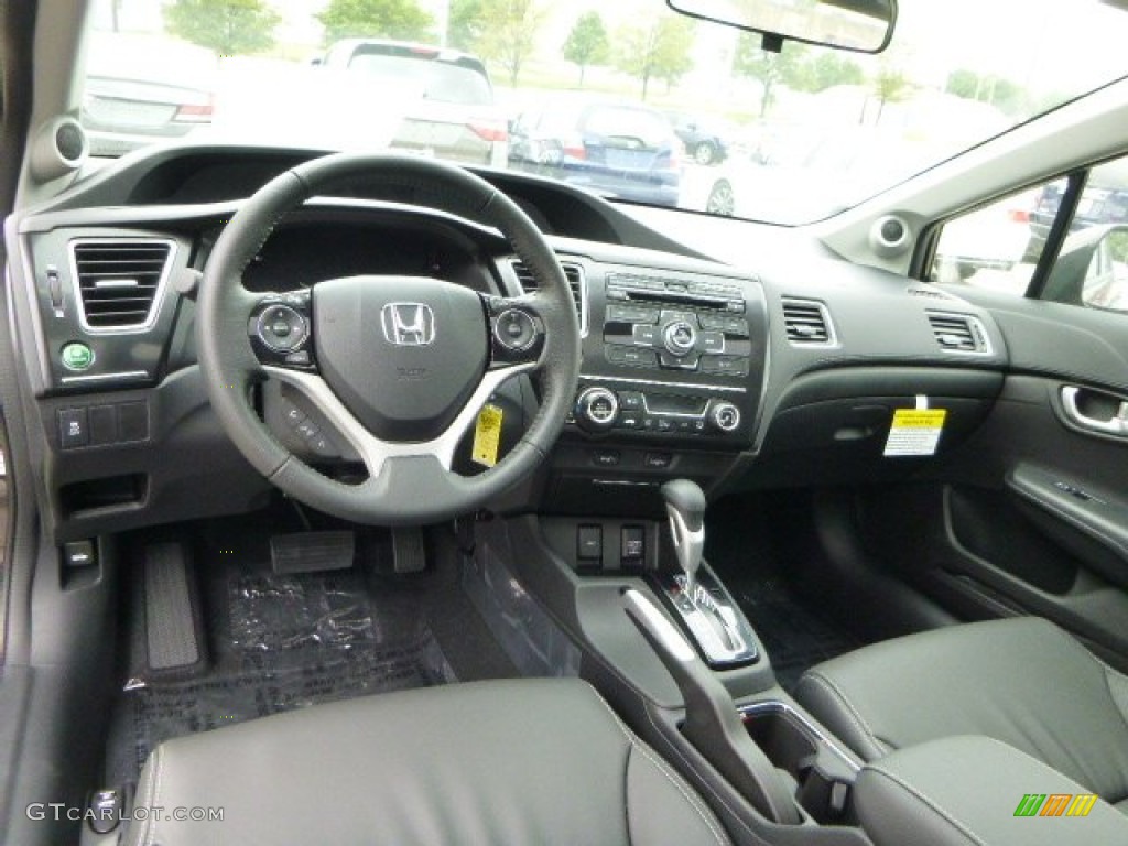 2013 Civic EX-L Sedan - Polished Metal Metallic / Black photo #12