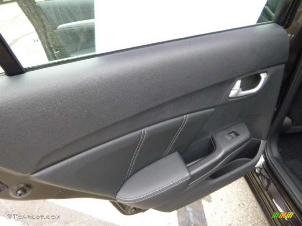 2013 Civic EX-L Sedan - Polished Metal Metallic / Black photo #13