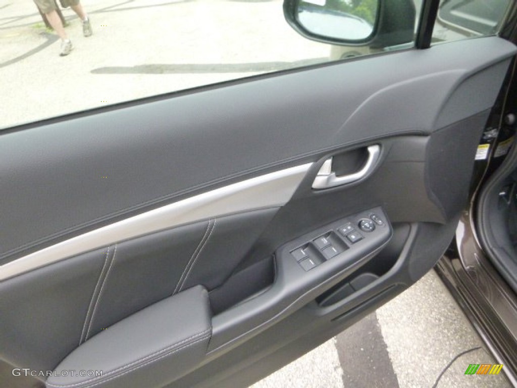 2013 Civic EX-L Sedan - Polished Metal Metallic / Black photo #14