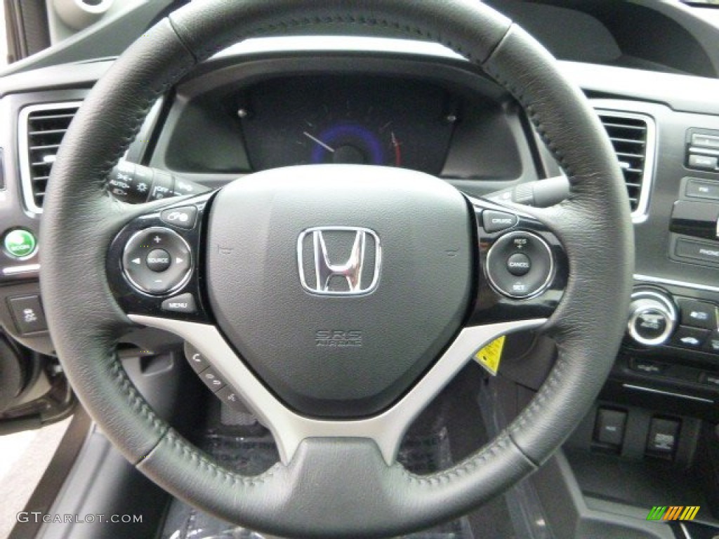 2013 Civic EX-L Sedan - Polished Metal Metallic / Black photo #16