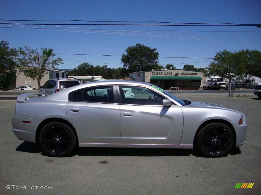 2012 Charger SXT - Bright Silver Metallic / Black photo #8