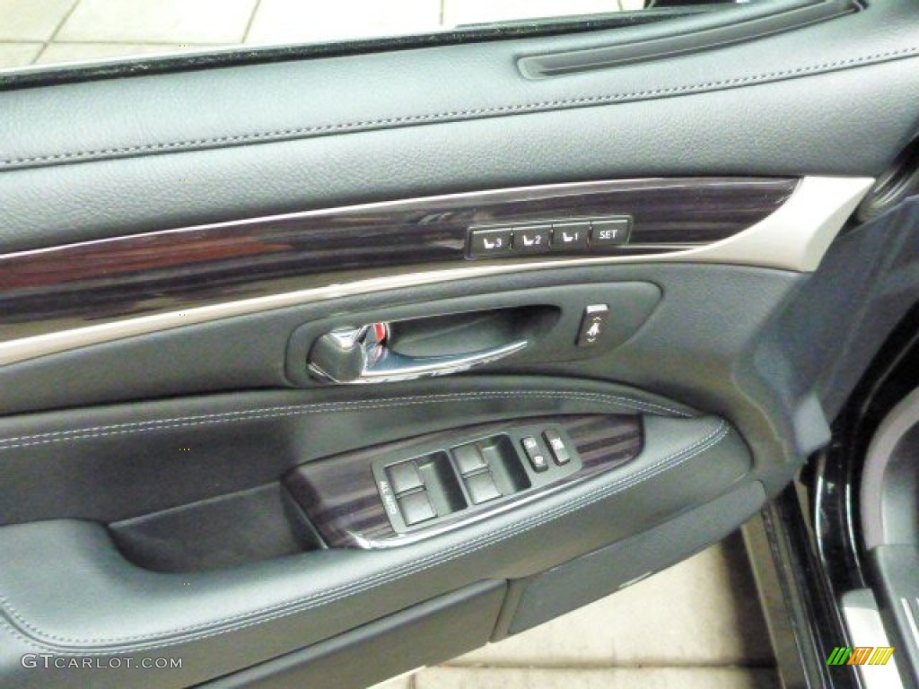 2013 Lexus LS 460 L AWD Black/Shimamoku Espresso Door Panel Photo #82321928
