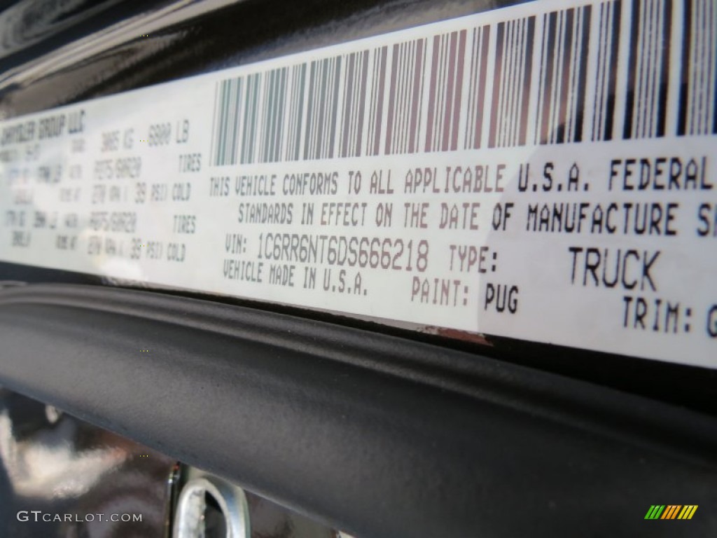 2013 1500 Color Code PUG for Black Gold Pearl Photo #82330916