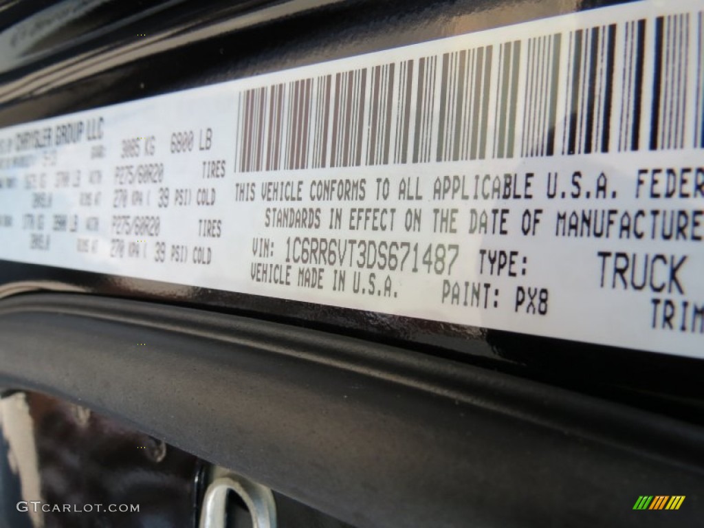 2013 Ram 1500 Laramie Crew Cab Color Code Photos