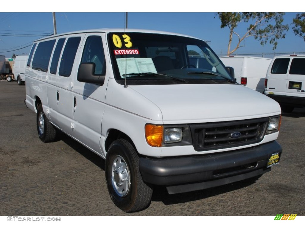 2003 E Series Van E350 Super Duty XLT Extended Passenger - Oxford White / Medium Flint photo #1