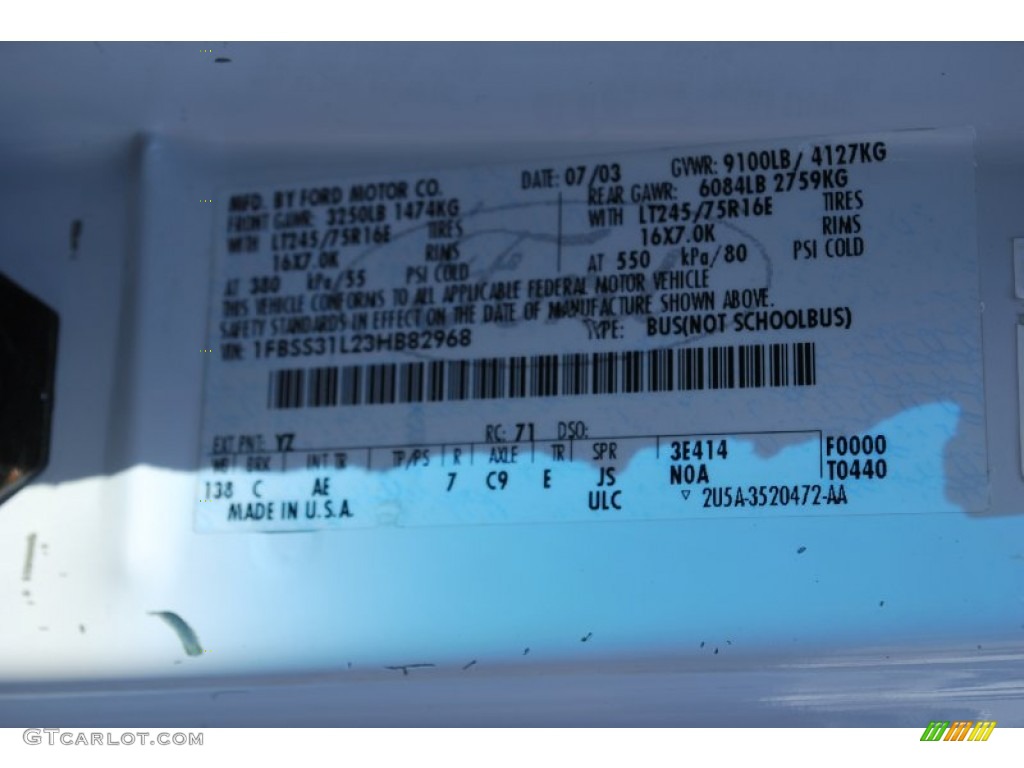 2003 E Series Van E350 Super Duty XLT Extended Passenger - Oxford White / Medium Flint photo #14