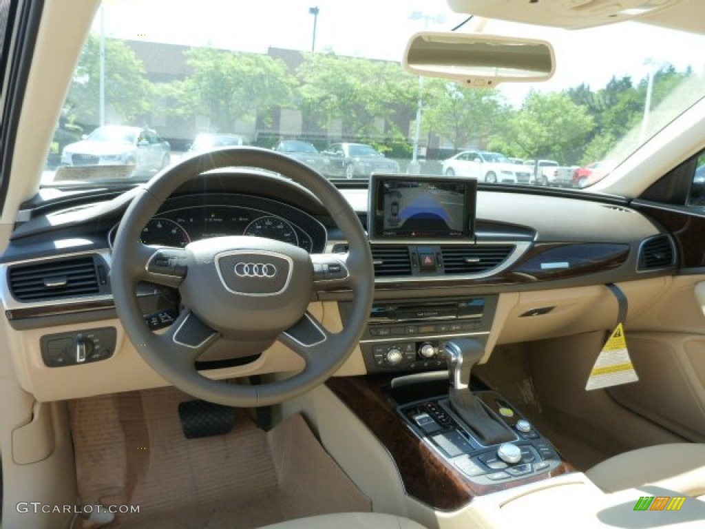 2013 Audi A6 3.0T quattro Sedan Velvet Beige Dashboard Photo #82347491