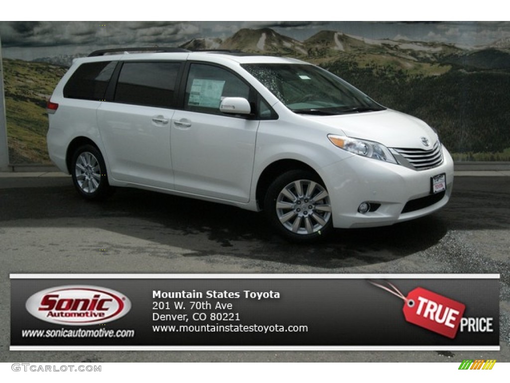 2013 Sienna Limited AWD - Blizzard White Pearl / Light Gray photo #1