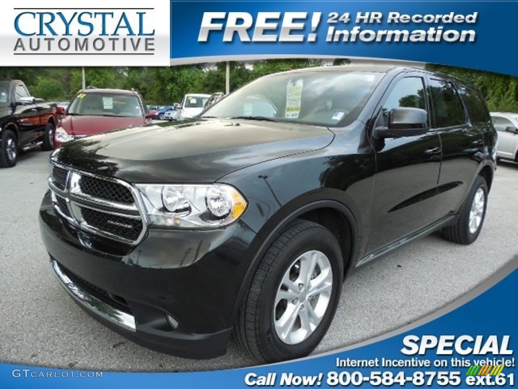 2011 Durango Express - Brilliant Black Crystal Pearl / Dark Graystone/Medium Graystone photo #1