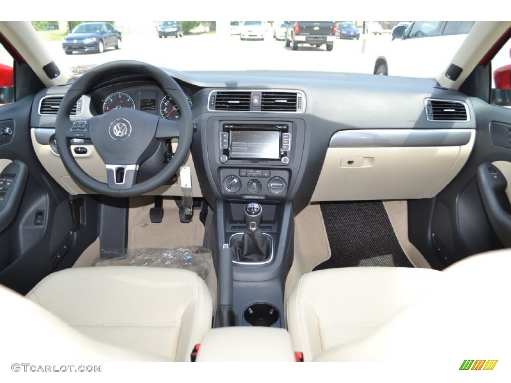 2013 Volkswagen Jetta TDI Sedan Cornsilk Beige Dashboard Photo #82351952