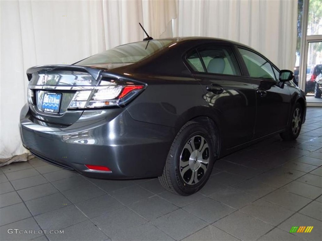 2013 Civic Hybrid-L Sedan - Polished Metal Metallic / Gray photo #3