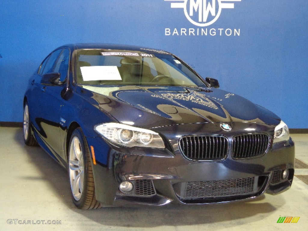 2011 5 Series 550i xDrive Sedan - Carbon Black Metallic / Black photo #1