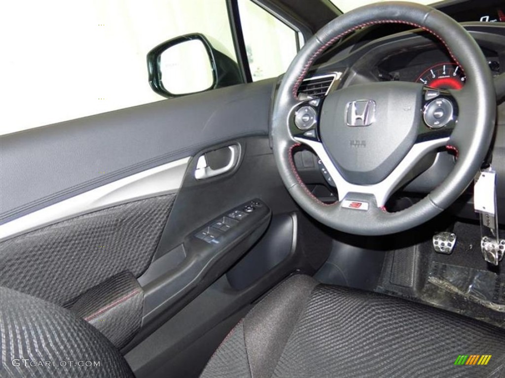 2013 Honda Civic Si Sedan Black Steering Wheel Photo #82358591