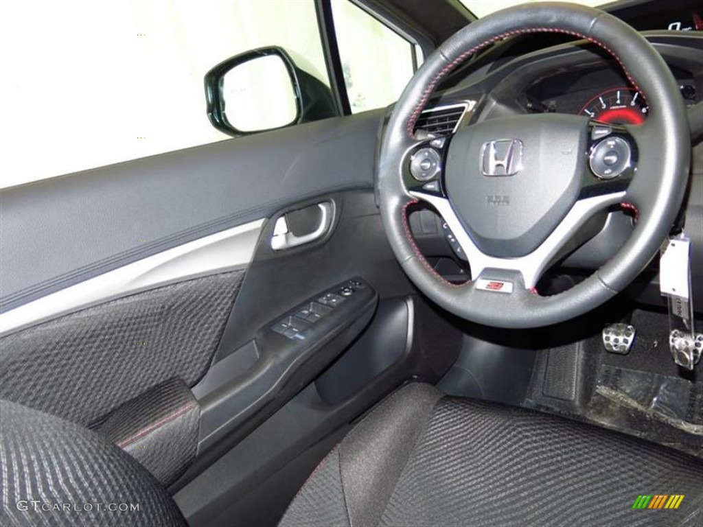 2013 Honda Civic Si Sedan Black Steering Wheel Photo #82358591