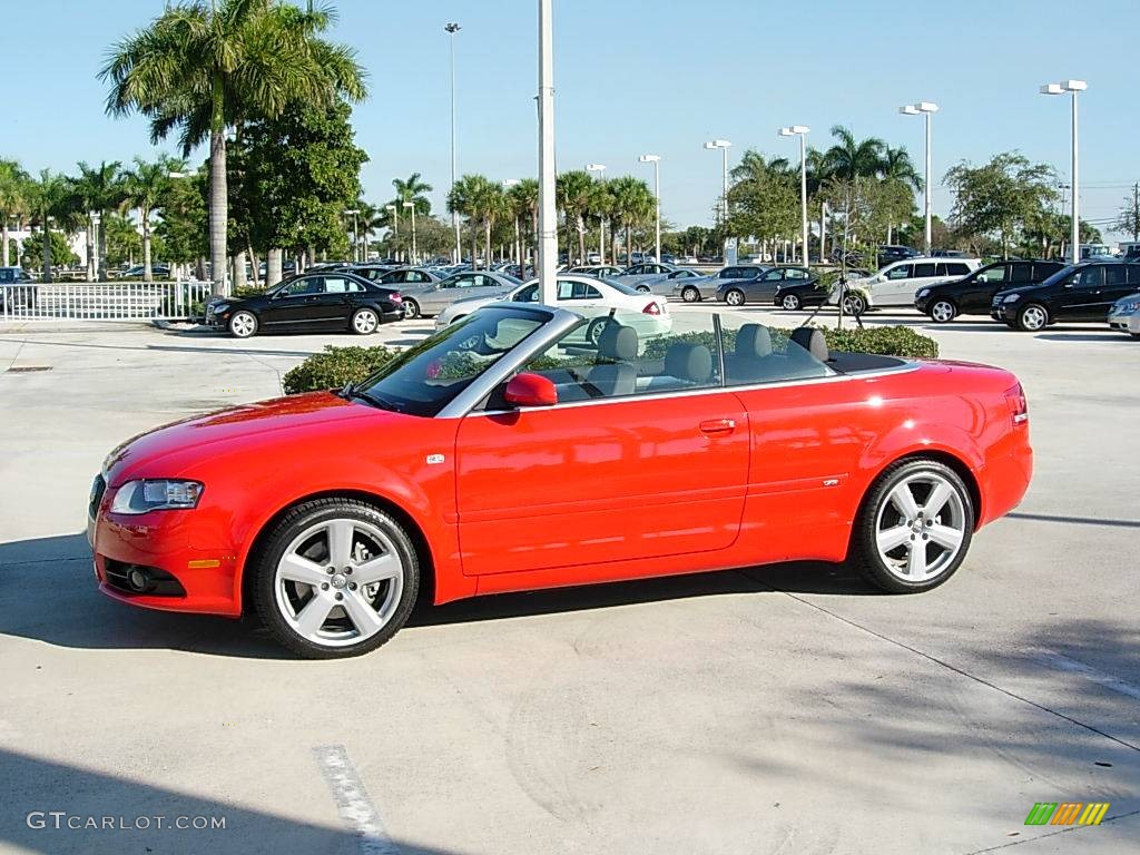 2008 A4 2.0T S-Line Cabriolet - Misano Red Pearl / Black photo #1