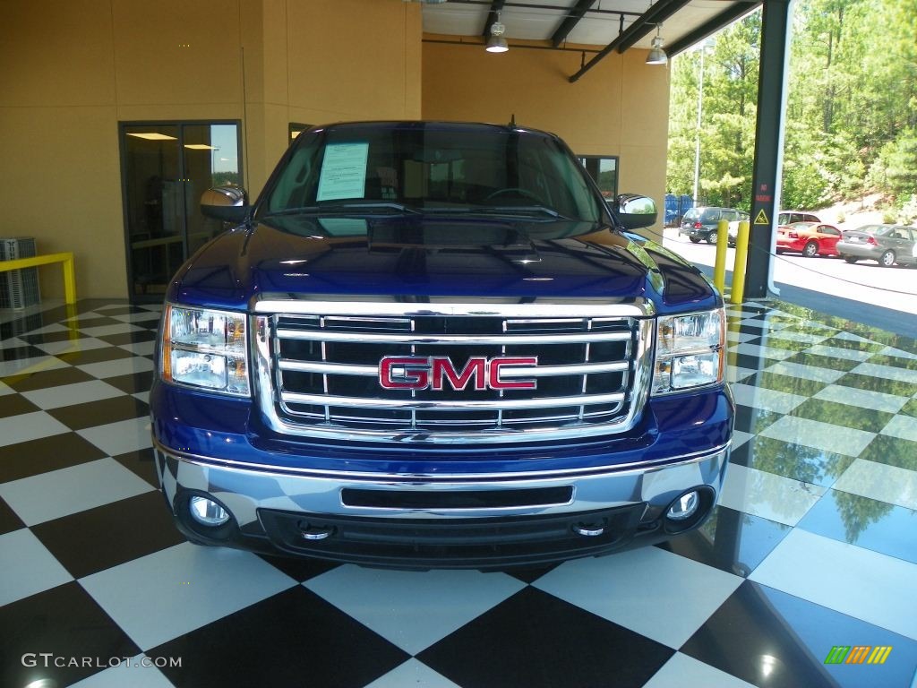 2010 Sierra 1500 SLE Crew Cab - Laser Blue Metallic / Ebony photo #2