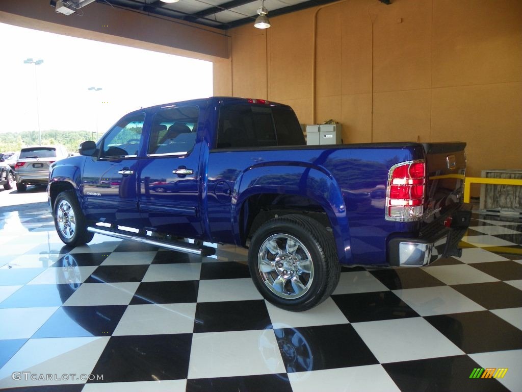 2010 Sierra 1500 SLE Crew Cab - Laser Blue Metallic / Ebony photo #8