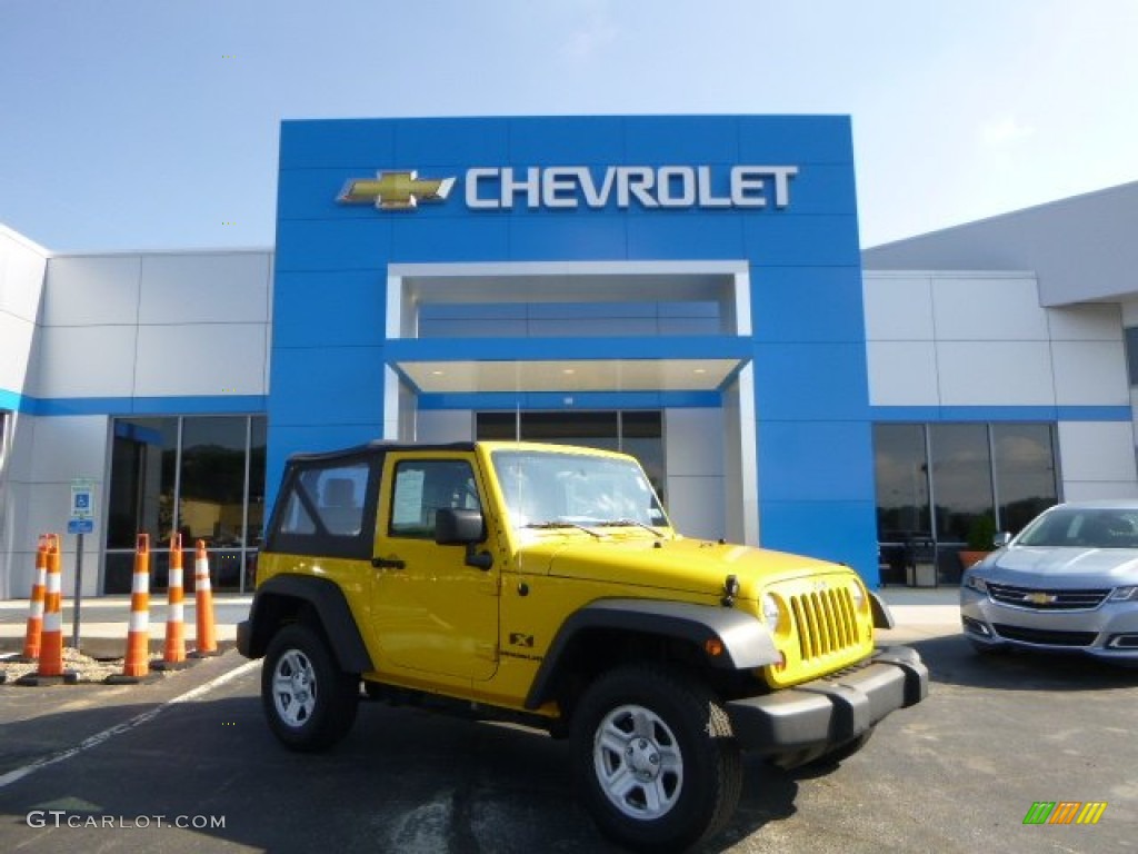 2009 Wrangler X 4x4 - Detonator Yellow / Dark Slate Gray/Medium Slate Gray photo #1