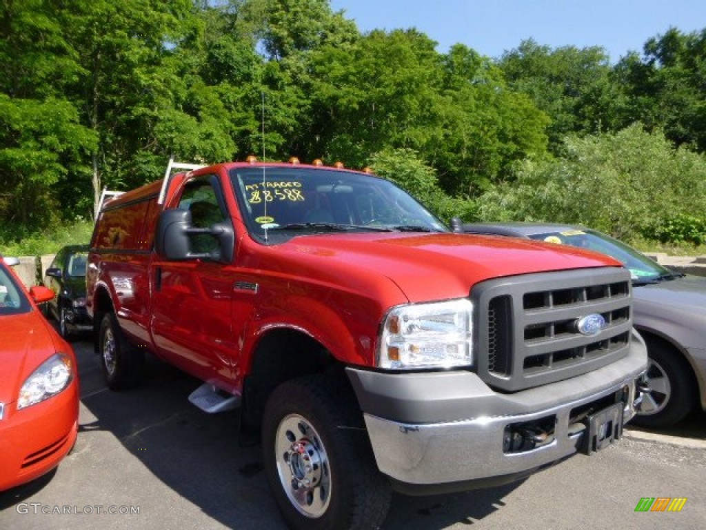 2005 F250 Super Duty XL Regular Cab 4x4 - Red Clearcoat / Medium Flint photo #1